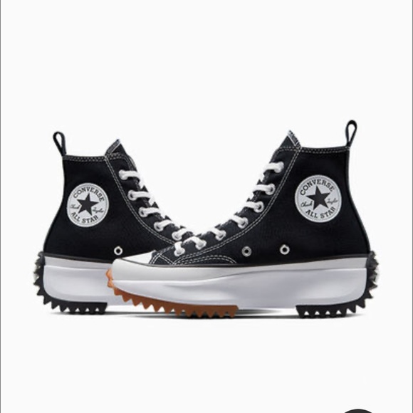 Converse Run Star Hike High Top Black White Gum Men’s 10 Women’s 11.5 New W/Box - Picture 3 of 11